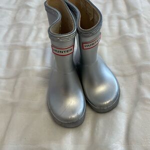 Hunter toddler Metallic Silver rain Boots